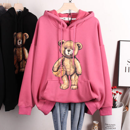 Thickened Cartoon Bear Pullover Sweater for Ladies