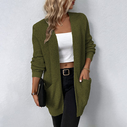 Women's Knitwear Cardigan with Solid Pockets