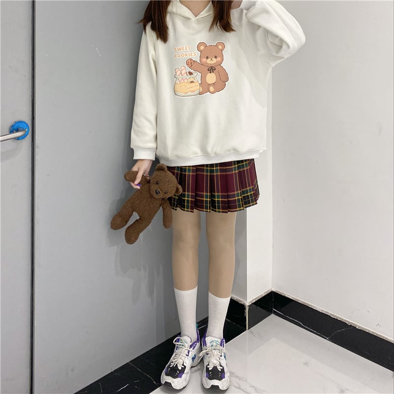 Plus Velvet Padded Jacket for Women - Bear Sweater