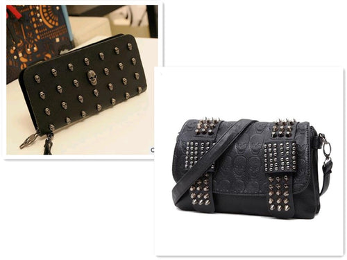 Skull Decor Long Wallet For Women With Card Holder