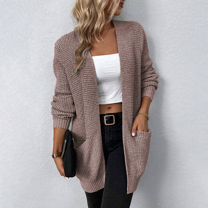 Women's Knitwear Cardigan with Solid Pockets